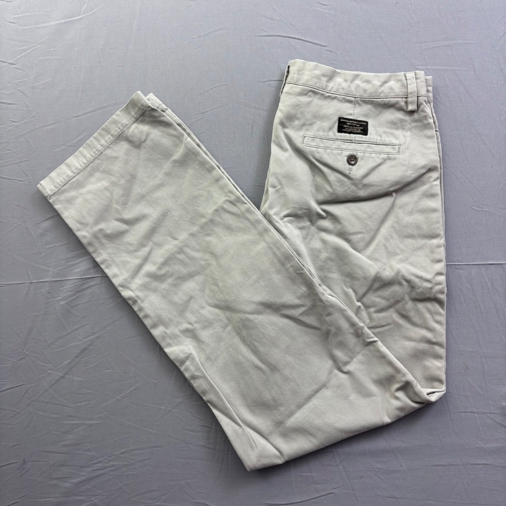 Banana Republic Gavin Straight Fit Chinos‎ Mens 34x34 Gray Cotton Twill Pants